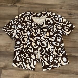 Lane Bryant Brown and White Blazer